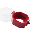 Red Push Button Emergency Stop Switch Cover For Industry, Plastic Enclosure 55x55x77mm, shown open with detachable base