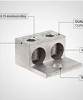 Beefy Aluminum Mechanical Lugs For Two Conductors One Hole Mount 350 MCM Capacity No 6 AWG Bulk Box 6061T6 Connectors