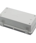 Tough As Nails IP65 Waterproof Junction Box With Slick Hinged Clear Cover Rugged ABS Enclosure For Outdoor Tasks, 200x100mm size.