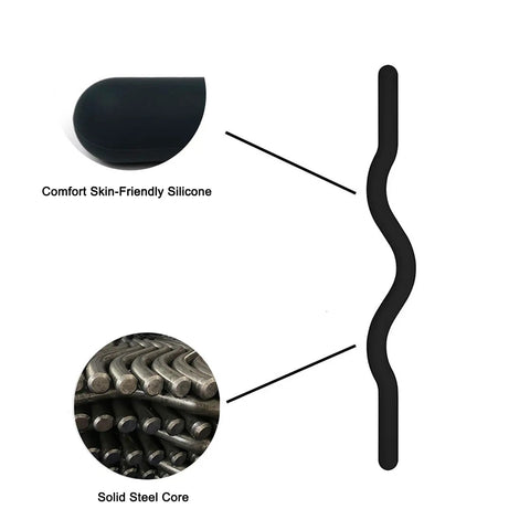Diagram showing 15 Lb Weighted Bar For Home Gym With Silicone Coated Surface And Solid Steel Core, design details