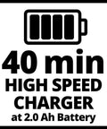 40 min high speed charger for 2.0 Ah battery used with Heavy Duty Cordless Drill And Screwdriver 18 Volt Brushless Motor 50 Nm.