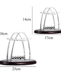 Two Piece Newton's Cradle Desk Toy For Science Nerds, Educational Pendulum Set With Steel Balls And Plastic Frame, size 23x18cm and 17x14cm