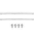 Two-piece Beefy Heavy Duty Steel Gear Rack Kit with 3.3 ft length, reinforced rails, mounting bolts, corrosion-resistant Q235 steel.
