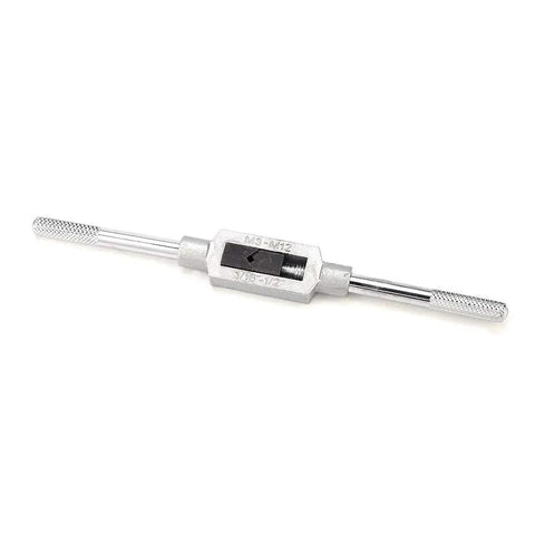 Gototop Heavy Duty Tap And Die Set For M3 To M12 Metric Threads, Alloy Tool Steel Threading Kit Includes Wrenches With Clear Size Markings In Plastic Case For Car Auto Repair And Workshop Hacks. tap wrench M3-M12, alloy tool steel, size-marked handle