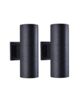 Outdoor Porch Light 2 Pack With Aluminum Cylinder And Tempered Glass Cover Waterproof Wall Sconces, Rust Resistant IP65 ETL Listed