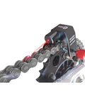 Gearhead Grade Chain and Sprocket Alignment Tool With Laser Precision on motorcycle chain showing laser accuracy in alignment.