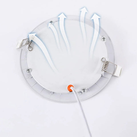 VOGHMOLD 6W Ultra Slim LED Downlight 5 inch, 6000K recessed ceiling light showing back view with spring clips.
