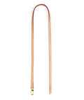 Top Shelf Genuine Vachetta Leather Shoulder Strap Straight Up Fine Short Purse Strap Thin Crossbody Handbag Replacement For Luxury Pochette Bag Apricot Tone twenty four inch long strap with gold clip.