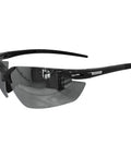 Impact Resistant Safety Eyewear With Mirror Lenses For Work, ANSI Z87 Plus Rated, black frame, side view