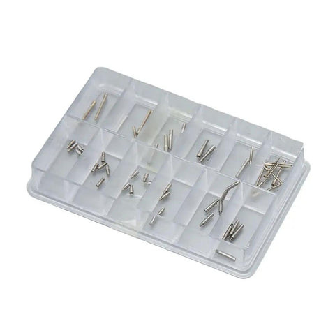 60 Piece Silver Stainless Steel Watch Winding Stem Extender Kit With Storage Box Handy Multi Size Set Durable Replacement Tool