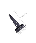 Heavy Duty T-Shaped Iron Door Hinges With Screws For Garden Gates And Big Cabinets, 8 Pack Black Hinge dimensions 4.7x2.5 inches