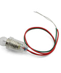 Heavy Duty E10 Screw Lamp Holder With Wire Nickel Socket For Small Bulbs 110V Test Rig with clear light bulb and wiring.