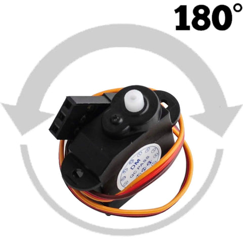 Ultra Lightweight 2.1g RC Micro Servo Set of Two 180 Degree DM S0020 4.8V 6V for RC Hobby Parts shown at 180 degree rotation