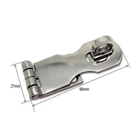 Marine Grade Stainless Steel Door Hasp Locking With Turning Eye Mount For Boats And Cabins, Heavy Duty And Corrosion Resistant Deck Hardware, Quick Install, Dockside Ready Boat Security Locking Hasp, 68mm x 27mm