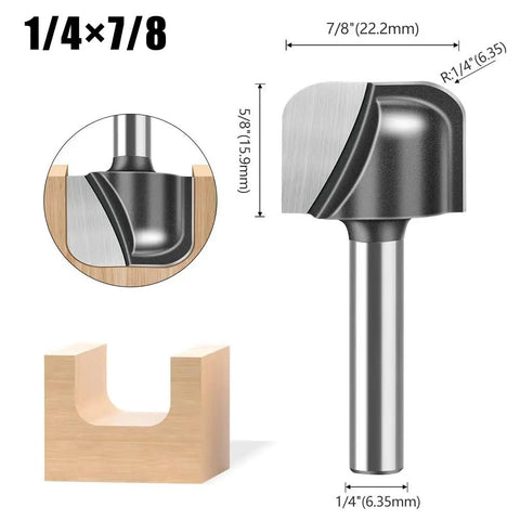 Killer Sharp Carbide Bowl And Tray Router Bit Set One Quarter Inch Shank for detailed woodworking and crafts, 1/4" shank.