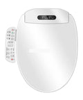 Pro Electric Smart Bidet Toilet Seat With Instant Heated Warm Water And Slow Close Design For Elongated Toilets Auto Lid, top view with control panel.