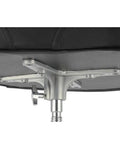 Built Tight Motorcycle Style Drum Throne With Durable Travel Bag Height Adjustable Swivel Seat Heavy Duty Double Brace Frame For Weekend Players And Serious Session Pros Black, view of the adjustable base and support mechanism.