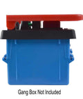 Side view of Large Table Saw Push Button Switch With Emergency Stop Cover Heavy Duty Safety Switch 18806, blue housing.