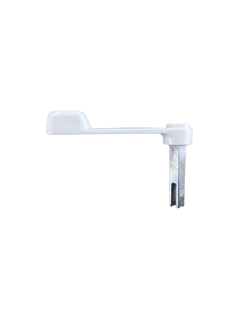 Side view of Sliding Patio Door Latch Lever White Thumbturn Replacement for Patio Door Hardware Easy Fit on Standard Aluminum Doors