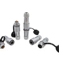 2 To 9 Pin Metal RF Connector Pair For Equipment Power, Male And Female Plugs, Panel Mount RF Connector Kit For Durable, Plug And Play Cable Setup And Reliable Signal Transfer. Panel view