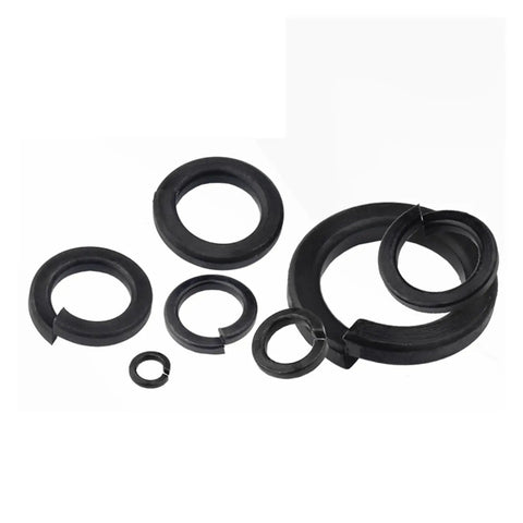 Heavy Duty Lock Washers Set Pro Grade 8.8 Black Carbon Steel Split Spring With Elastic Gasket M2 Through M30 Assortment Including 100 Pcs For M5 Built For Auto Machinery And DIY, black split washers