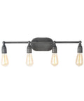 Dope Industrial Water Pipe Vanity Light 4 Head Wall Lamp Dark Silver Finish with Edison bulbs and modern industrial design