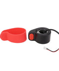 Thumb Accelerator Speed Dial For Electric Scooters Silicone Sleeve Non Slip Grip Durable ABS Build Easy Install Smooth Acceleration Compatible With PRO2 And Similar Models showing red silicone sleeve and black ABS unit with wires