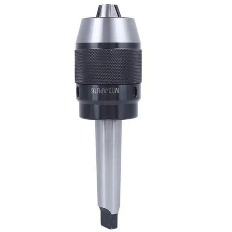 MT3 APU16 Integrated Drill Chuck For Milling Machines With Flat Tail High Speed Steel Tool Holder For Easy Rock Solid Clamping In Your Shop Replacement Accessory, MT3 APU16 drill chuck with flat tail