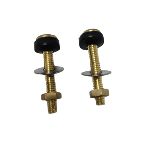 Heavy Duty Split Toilet Tank Fastener Kit With Rustproof Gasket And Secure Seal For Split Toilet Systems General Mounting Hardware Built Tough And DIY Friendly Replacement Parts brass bolts with black washers
