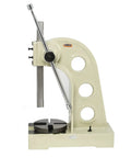 Heavy Duty Manually Operated 5 Ton Arbor Press Featuring Eight Point Nine Inch Throat Depth And Rock Solid Case Hardened Ram For Zero Flex Precision Punching Adjustable Ram Cap Built Tough For Serious Shop Work, side view with 2 inch ram shaft.