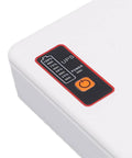 Compact Mini UPS Battery Backup 16000mAh For Router And Modem power indicator and battery status display on a white device.