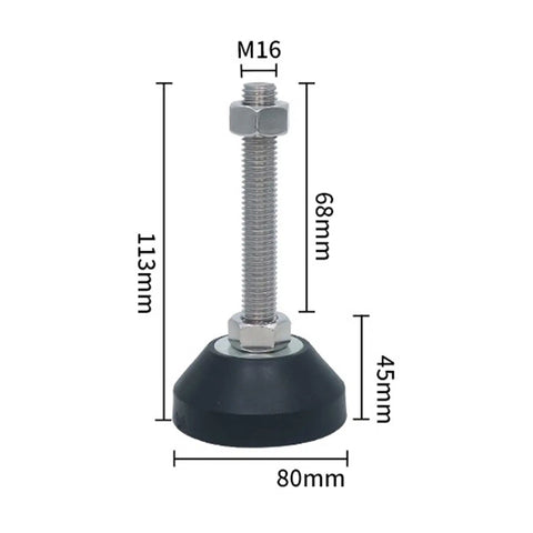 Adjustable Furniture Leg Leveling Feet With Threaded Mounts Fast Wobble Eliminator Easy Swap Riser Hardware, M16 size