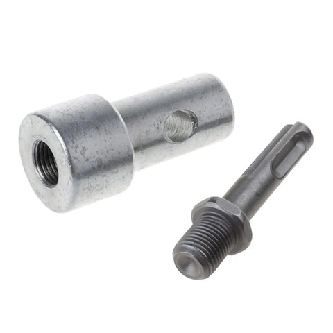 Round Shank Two Slot Drill Bit Adapter For Electric Drills And Earth Augers Universal Head Connector, close-up view.