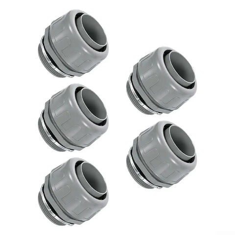 Five Pack Boss Grade 2 Inch NPT Nonmetallic PVC Flexible Conduit Connector Set With 180 Degree Bend for easy wiring.
