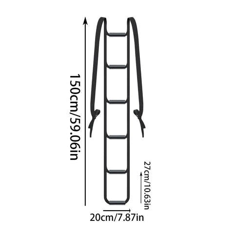 Adjustable Bedside Sit Up Aid With Rail Assist And Straps Senior Bed Safety Ladder, Stable Bed Rails dimensions illustration