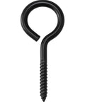 Black screw eye, 2-1/2 inch length, 304 stainless steel, for wood and cable, heavy duty, rust resistant, self tapping eyelet