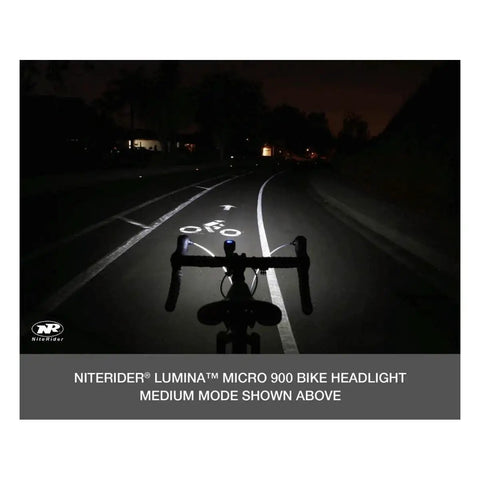 Micro 900 Front Bike Light LED USB Rechargeable Water Resistant For Mountain Road City And Urban Cycling, night road view