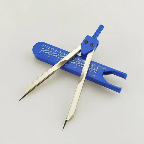 Premium Stainless Steel ECG Calipers For Precise Wave Measuring And Accurate EKG Readouts Durable Anti Rust Arms With Smooth Adjustable Hinge Easy To Open And Close Fits Various Waveform Intervals Pro Grade Build Ideal Instrument For Clinicians blue stainless steel with measuring scale