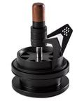 Premium Stainless Steel Needle Distributor Tool For Espresso Coffee 58MM Portafilter shown with wood grip and black base.