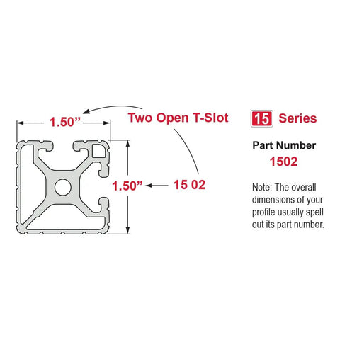 Heavy Duty Aluminum Extrusion With Dual Open T Slots Delivers Smooth Tracking And Rock Solid Durability Featuring Clear Anodized Finish And 60 Inch Length. 1502 Series T-slot profile dimensions.