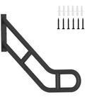 Heavy Duty U Shaped Handrails For Outdoor Steps Built From Solid Wrought Iron With Black Powder Coat, 25 inch wide.
