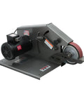 2 By 72 Inch Square Wheel Belt Grinder 1 Horsepower 115 To 230 Volt Single Phase with serrated wheel for precise metal shaping.