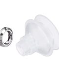 Clear Silicone Vacuum Sucker Cup Pad With Gasket For Industrial Use 4mm ID 27mm OD shown with metal gasket attachment