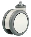 Heavy Duty Twin Wheel Swivel Caster Built Tough Rolls Smooth As Butter With Slick Polyurethane Treads And A Bulletproof Nylon Frame Precision Bearings Handle Up To 295 Pounds close-up view