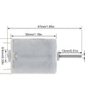 Dimensions of R280 DC Motor 6 To 24 Volt 19800 RPM High Speed Micro Motor for DIY Toys and Gadget Projects