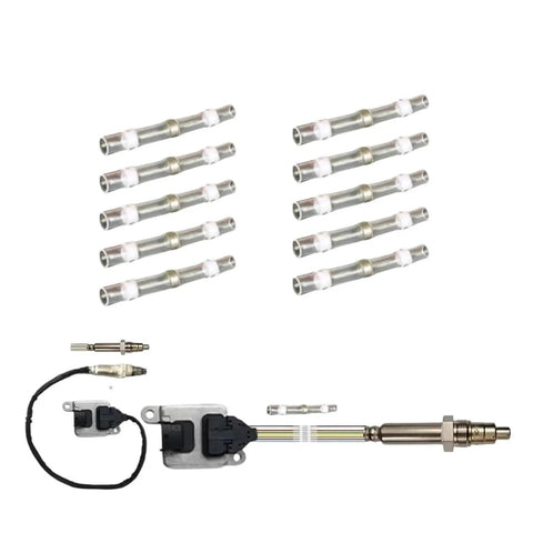 Scania 24V NOx Sensor Replacement 5WK97401 for Engine Emissions Control High Temp Resistant Nitrogen Oxygen Sensor Plug and Play Fit for Smoother Idle Quicker Starts Cleaner Exhaust and Better Performance. set with sensors and wiring