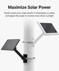 Universal Solar Panel Pole Mount With Extended Adjustable Arm For Ring Eufy Arlo Wyze Reolink Panels No Drilling