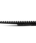 Side view of Shrapnel Extended Picatinny Riser Mount with Recoil Stop Base, 17-slot, 7-inch rail, showing 3.5-inch forward extension.