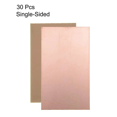 Single-Sided Copper Clad Laminate PCB Circuit Board 130x75mm 5.12x2.95 In 1.5mm Thick For DIY Prototyping Makers And Electronics Hobbyists Pack Of 30