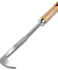 Double Head Scythe Weeding Tool With Natural Wood Handle 13 Inch For Clearing Bushes, Vines And Thick Branches